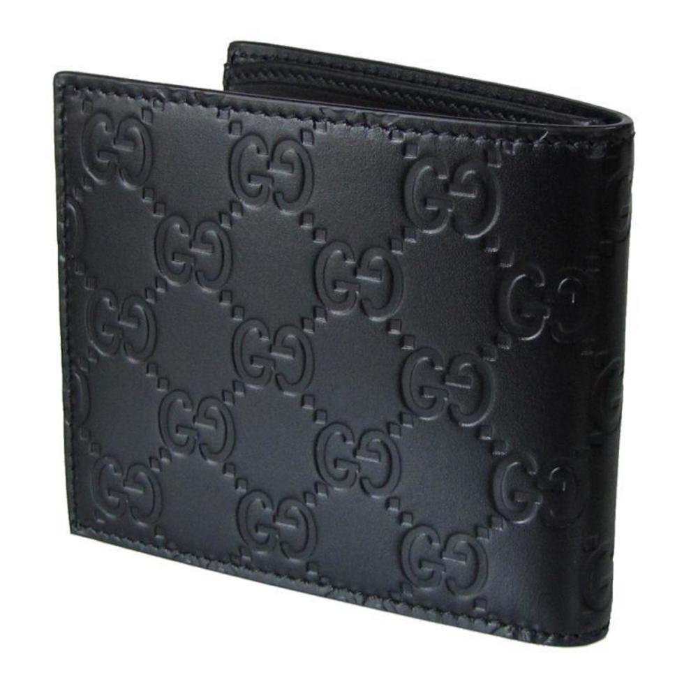 Gucci Black Avel Fee Wallet Bifold Ssima Leather